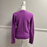 Ralph Lauren Lauren  Crew Neck Sweater Cable Knit 100% Cashmere Purple Medium M Photo 11