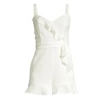 Parker Cartagena Pearl White Tie Waist Romper Size 6 Photo 4