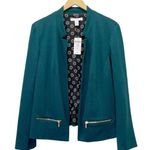 Chico's NWT Chico’s Long Sleeve Ponte Zip Pocket Jacket Goddess Green Size 2 | Large NEW Photo 0