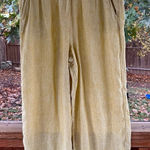 Tahari  Women's Yellow 100% Linen Pull On Pants Size XL Photo 0