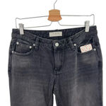 Free People  Vintage Flared Jeans Black Ash Denim Raw Hem‎ Size 27 Photo 3