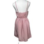 Forever 21  Pink Mini Dress Size M Smocked Waist Front Zip Sleeveless 100% Poly Photo 3
