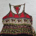 Jayli Dress Womens S Red Black Elephant Paisley Open Back Festival Beach Boho Tan Photo 15