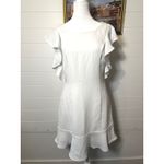 BCBGeneration BCBG White Mini Dress Ruffle Flutter Sleeve Cocktail Party Fit Flare NWT Photo 3