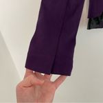 Laundry by Shelli Segal Faux Leather Trim Peplum Jacket Plum Purple Black Blazer Photo 11