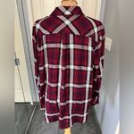 Torrid  Lizzie Burgundy Plaid Button Up Shirt‎ Photo 3