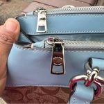 Coach Light Blue and Tan Signature Shoulder Bag Photo 9