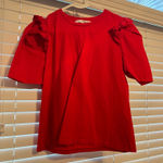 English Factory Red Ruffle Sleeve Top Photo 0