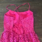 Fifteen Roses Lace Dress Floral Racerback Spaghetti Strap Begonia Pink Size 10 Photo 4