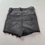 American Eagle Denim Jean Shorts 16 Womens Black High V Rise Shortie Raw Hem Photo 1