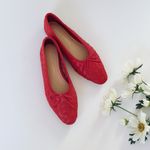 Loeffler Randall  Landry Woven Ballet Flat Red Leather Photo 3