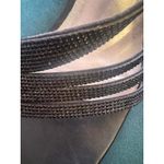 London Fog  Collection Black Embellished Wedge Sandals Slingback Heels size 10 Photo 1