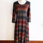 Serengeti Long Modest Brown Green Orange Ombré Earth Tones Lined Dress Size M Size M Photo 3