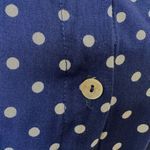 Grand and Green blue and white polka dot button down shirt Size L Photo 5