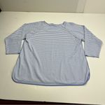 Lake Pajama Blue White Stripe Long Sleeve Pima Cotton Shirt Top Women's Size XXL Photo 6