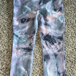 Marika Sport Purple Gray Watercolor Print Active Cropped Leggings Size 8/10‎ Photo 0