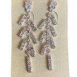 Diamond CZ Dangle Wedding Prom Earrings NEW Silver Photo 0