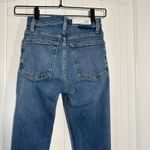 RE/DONE High Rise Ankle Crop Distressed Raw Hem Blue Jeans Size 23 Photo 4