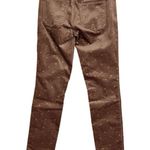 Loft NWT Polka Dot Velvet Skinny Jeans Pants Size 25 Brown and Metallic Gold Photo 2