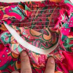 Floral Tube Crop Top Strapless Tie Front Boho Pullover Bandeau Size M Pink Size M Photo 5