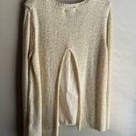 Charlie Paige  Cream Sparkle Sequin Sweater with Split Back L/XL Photo 1