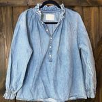 Citizens of Humanity Iris Denim Long Sleeves Blouse Photo 4