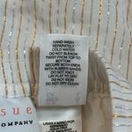 Liz Claiborne Beach babe White Broomstick Maxi Silver Gold Stripe Skirt Sz L Photo 11