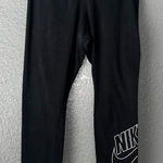 Nike  Women’s Black Capri Leggings Medium Athletic Logo Workout Pants Photo 0