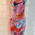 Nike hyper femme tropical print sleeveless bodycon athletic midi dress size smal Photo 4