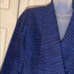 Mary Kay Single Button Cropped Tweed Blue and Black Blazer 10P Photo 3
