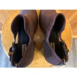 Not Rated  Ankle Booties 8.5 Burgundy Cutout Faux Leather Whimisgoth Photo 4