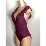 Robin Piccone New.  plum ruffle one piece. Size 14. Retails $168 Photo 7