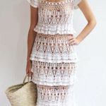 Anna Kosturova Cotillion handmade Crochet Midi Dress Photo 0