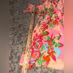 GB Pink Multicolor Floral Halter Romper Size Small Off shoulder Sleeve Photo 4