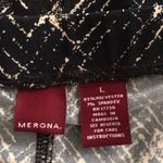 Merona Women’s  size large spandex midi skirt tan black abstract graphic print Photo 2