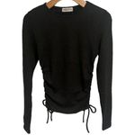 Forever 21 Popular 21 Top Womans XL Black Rouched Shirt Long Sleeve Ribbed Knit NEW Photo 0