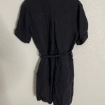 Banco Black Linen Utility Belted Romper Small Photo 1