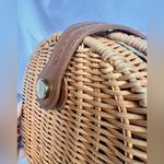 ZARA  Rattan Wicker Circle Snap Closure Crossbody Photo 4