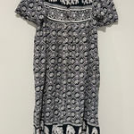 Vermont Country Store button maxi dress Elephant print black white size medium Photo 0