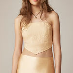 J.Crew  Tie-back tube top in textured satin Sweet Meringue Photo 0