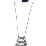"Morana" Long Fringe Boho Western Silver Tone Necklace Piece Photo 0