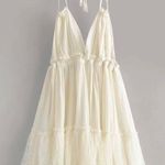 SheIn Cream Self Tie Halter Dress Tan Photo 1