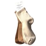 American Eagle  Outfitters Boyfriend Style Three Pack Brown and Cream Socks NWT Photo 1