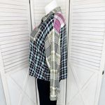 Cato  Patchwork Multi Plaid Button Up Shirt XL Rayon Long Sleeve Photo 1