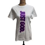 GOD IS DOPE TShirt Womens Size Small White Casual ShortSleeve Bold Graphic Photo 0