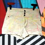 No Boundaries Vintage Look 80’s High Waisted White Shorts Neon Graffiti Jr Size 11 Photo 3