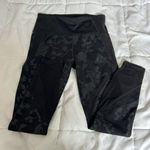 Athleta Leggings Pants Womens Small Black Gray Floral Acitvewear Stretch Yoga Photo 0