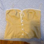 Reformation  Yellow Lace-Trimmed Top Photo 3