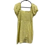 Hesperus  Off Shoulder Button Up Yellow Green Floral Mini Dress Womens Large Photo 7