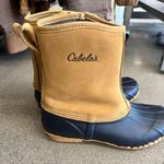 Cabela's  Women’s Leather and Rubber Side Zip Duck Winter Rain boots Size 9D Photo 3